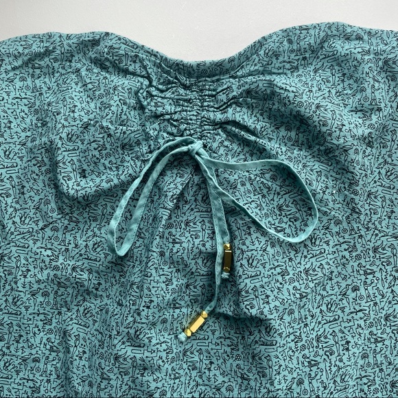 Maeve Anthropology Teal Blue Strapless Top Size 2 - Picture 5 of 8